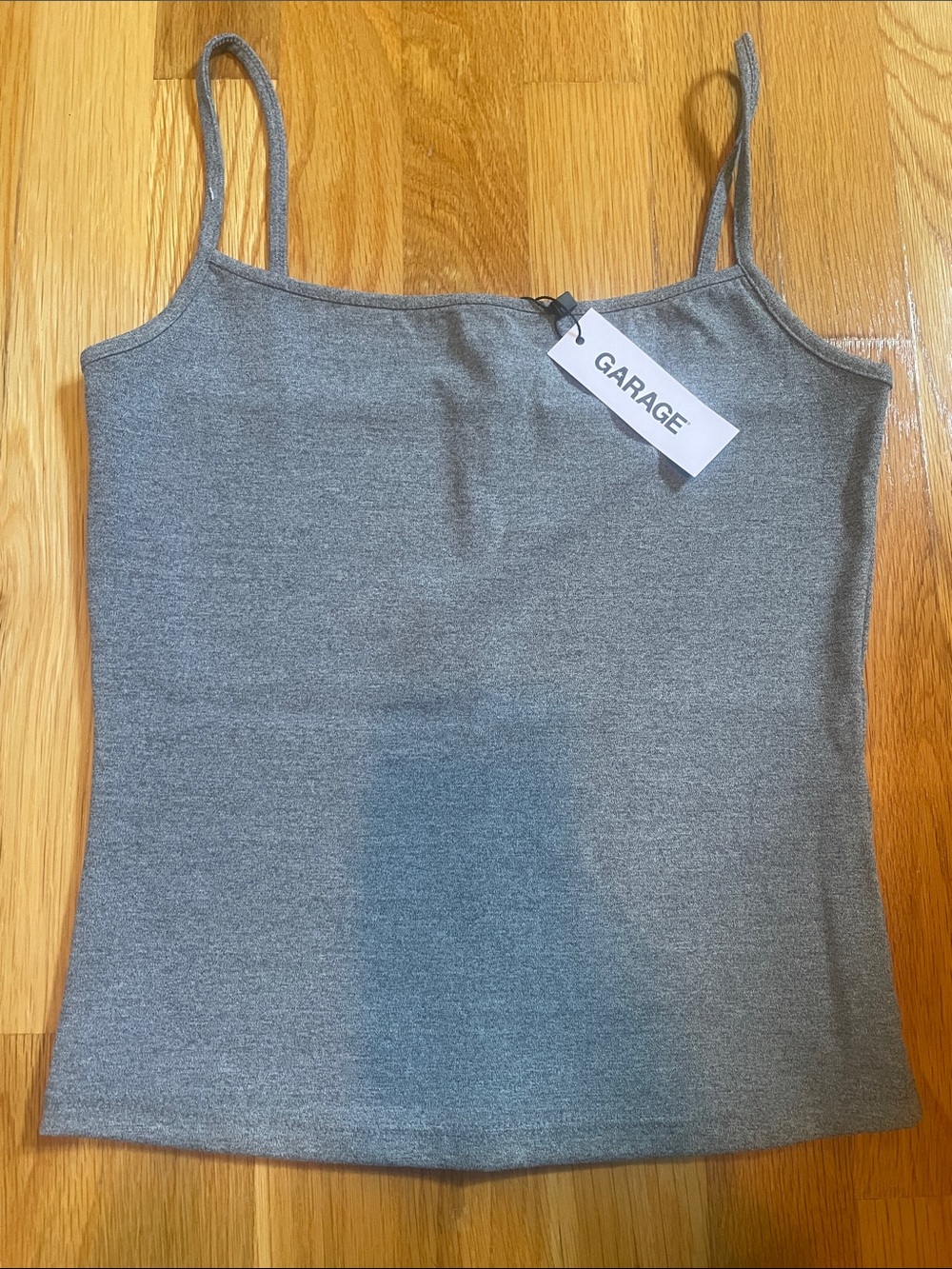 NWT New with Tags GARAGE Women’s Dark Gray Mix Sleek Scoop Cami Tank Top